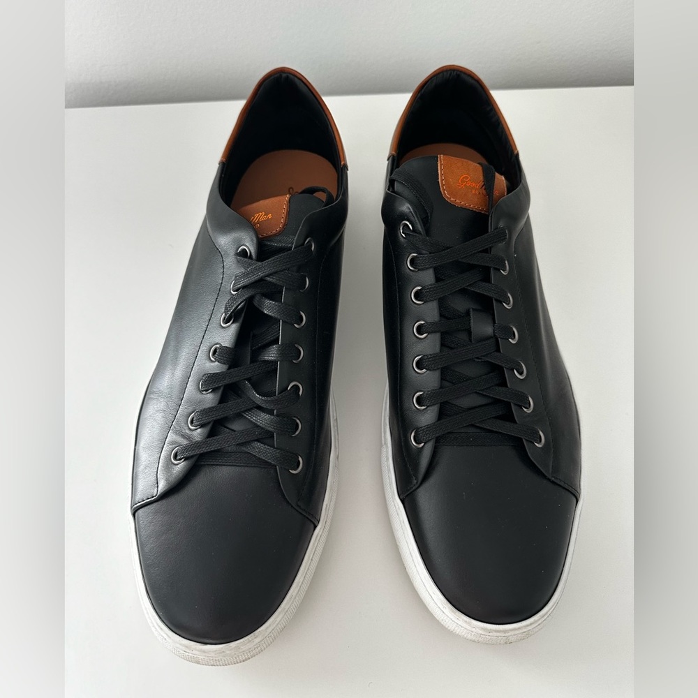 Lace up black sneakers men size 17 Good Man Brand